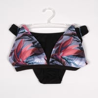Ruko Floral Desenli Bikini Takımı Siyah