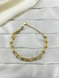 316L 14K Çelik /Paslanmaz  Top Detaylı Ataç Zincir Kadın Bileklik Gold
