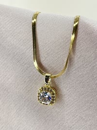 316L 14K Çelik /Paslanmaz Zirkon Taşlı İtalyan Zincir Kadın Kolye Gold