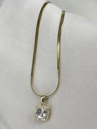 316L 14K Çelik /Paslanmaz Zirkon Taşlı İtalyan Zincir Kadın Kolye Gold