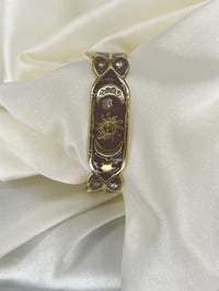 316L Astroloji Kahvrengi Ayarlanabilir Çelik/Paslanmaz Yel Bilezik Kahverengi-Gold