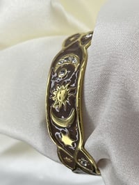 316L Astroloji Kahvrengi Ayarlanabilir Çelik/Paslanmaz Yel Bilezik Kahverengi-Gold