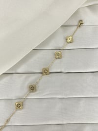 316L Yonca Gold Orta Çerçeve Çelik/Paslanmaz Bileklik Gold