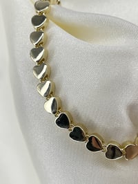 CMJEWELRY VİP Kararmaz Kalp Sıralı Kadın Bileklik  Gold