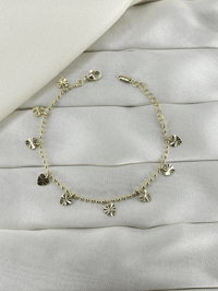 CMJEWELRY VİP Kararmaz KALPLİ Kadın Bileklik  Gold