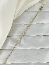 Fashion Jewelry Vip Baget Detaylı Zirkon Taşlı Su Yolu Kadın Bileklik Gold