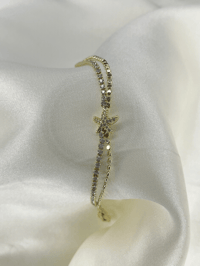Fashion Jewelry Vip Çift Sıra Deniz Yıldızı Su Yolu Kadın Bileklik Gold