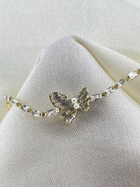 Fashion Jewelry Vip Kelebek Detaylı Zirkon Taşlı Su Yolu Kadın Bileklik Gold