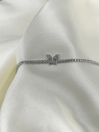 Fashion Jewelry Vip  Kelebek Detaylı Zirkon Taşlı Su Yolu Kadın Bileklik Gold