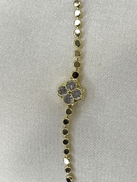 Fashion Jewelry Vip Yonca Detaylı Zirkon Taşlı Kadın Bileklik Gold