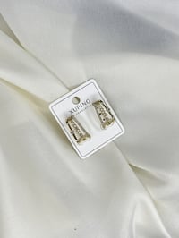 XUPİNG Çelik/Paslanmaz Zirkon Taşlı Kalp detaylı Küpe Gold