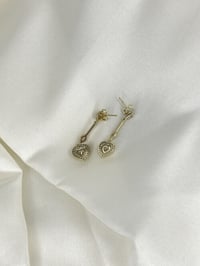 XUPİNG Çelik/Paslanmaz Zirkon Taşlı Sallantı Kalp Model Küpe Gold