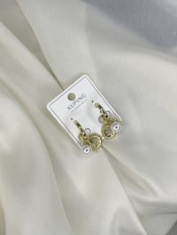 XUPİNG Çelik/Paslanmaz Zirkon Taşlı Sallantı Charm Küpe Gold