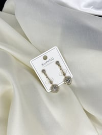 XUPİNG Çelik/Paslanmaz Zirkon Taşlı Sallantı Kalp Model Küpe Gold
