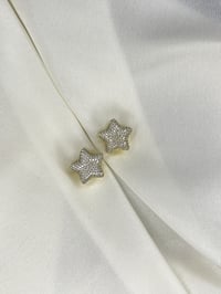 XUPİNG Çelik/Paslanmaz Zirkon Taşlı Yıldız Model Küpe Gold