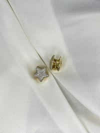XUPİNG Çelik/Paslanmaz Zirkon Taşlı Yıldız Model Küpe Gold