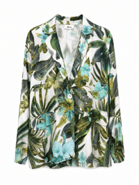 TROPİK DESENLİ SATEN BLAZER CEKET