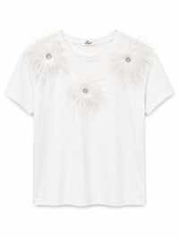 TÜY VE TAŞ DETAYLI T-SHIRT