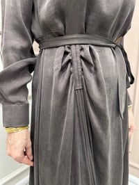 Almarwah Black 303836 Kahverengi Parça Desenli Elbise