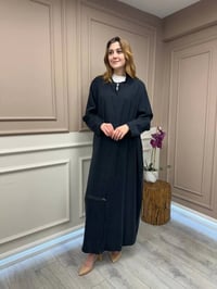 Almarwah Black 50933 Siyah Fermuar Detaylı Kap (Büyük Beden)