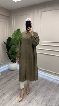 Ceremony 26Y158 Haki Önden Düğmeli Uzun Tunik