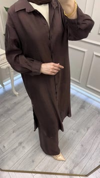Ceremony 26Y158 Kahve Önden Düğmeli Uzun Tunik