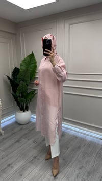 Ceremony 26Y158 Pembe Önden Düğmeli Uzun Tunik