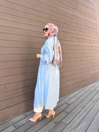 Ceremony 26Y165 Mavi Çift Katlı Kuşaklı Nil Tunik