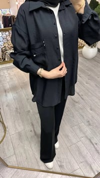 Ceremony 26Y196 Siyah Cebi Taş Detaylı Gömlek