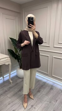 Ceremony 26Y878 Kahve Tensel Lycell Blazer Ceket