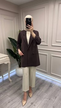 Ceremony 26Y878 Kahve Tensel Lycell Blazer Ceket