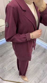 Ceremony 26Y938 Bordo Kolu Arma Detaylı Ceketli Modal Takım