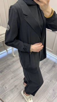 Ceremony 26Y938 Siyah Kolu Arma Detaylı Ceketli Modal Takım