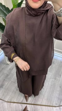 Ceremony 26Y965 Kahverengi Bluzun Üstü Parça Detaylı Takım