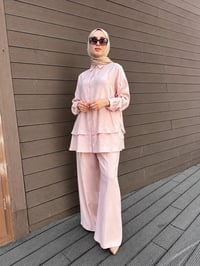 Ceremony 26Y967 Pembe Bluzun Arkası Yırtmaçlı Takım