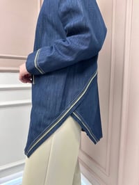 Ceremony 5103 Lacivert Biye Detaylı Denim Gömlek