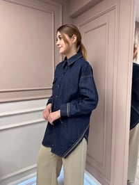 Ceremony 5103 Lacivert Biye Detaylı Denim Gömlek