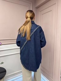 Ceremony 5103 Lacivert Biye Detaylı Denim Gömlek