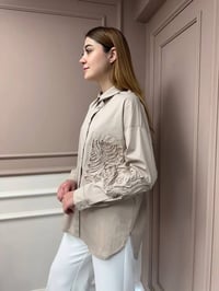 Ceremony 5173 Bej Aplike Detaylı Tunik