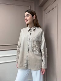Ceremony 5173 Bej Aplike Detaylı Tunik