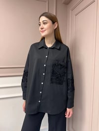 Ceremony 5173 Siyah Aplike Detaylı Tunik