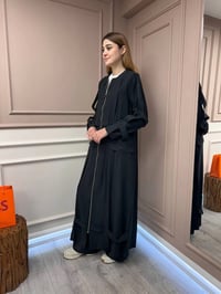 Ceremony 5856 Siyah Kafes Detaylı Fermuarlı Ferace