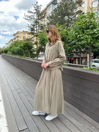 Ceremony 5966 Haki İşlemeli Kısa Gömlek Etekli Takım