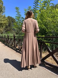 Ceremony 6702 Sütlü Kahve Önden Yarım Düğmeli Elbise