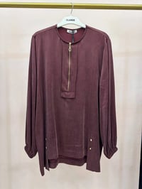 Clande CL25023000 Bordo Önü Fermuarlı Bluz