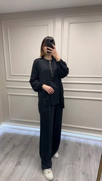 Clande CL25023000 Siyah Önü Fermuarlı Bluz