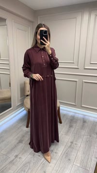 Clande CL25025007 Bordo Bel Detaylı Elbise