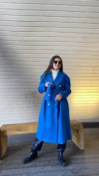 Cloche CL2965 İndigo Erkek Yaka Düğmeli Kaban