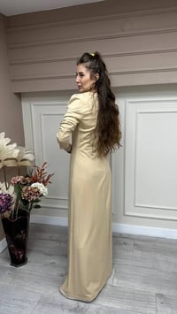 Cloche CL3000 Camel Bambu Penye Kumaş Elbise