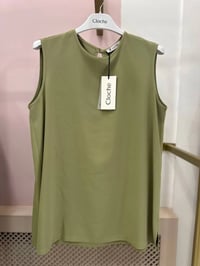 Cloche CL3387 Yeşil Traphy Kolsuz Bluz